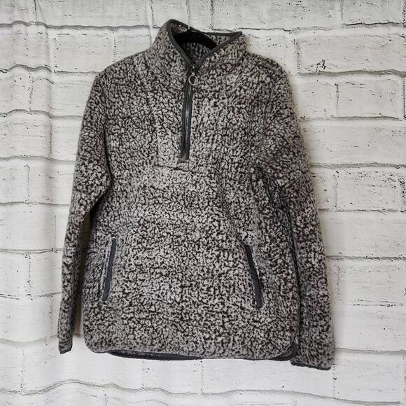 Thread + Supply Wubby Fleece Pullover Jacket Charcoal Gray Womens Medium - Picture 1 of 13